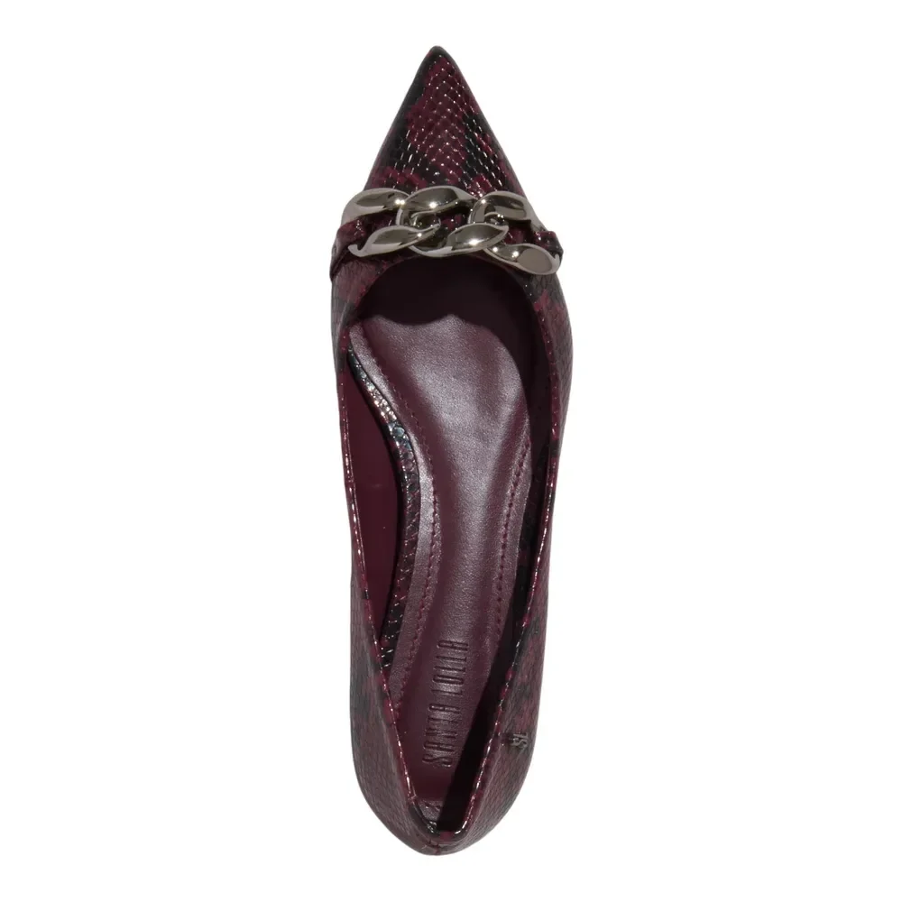 Sapatilha Animaler Estampa Cobra Vermelho Marsala Bico Fino - vista 5 de 5