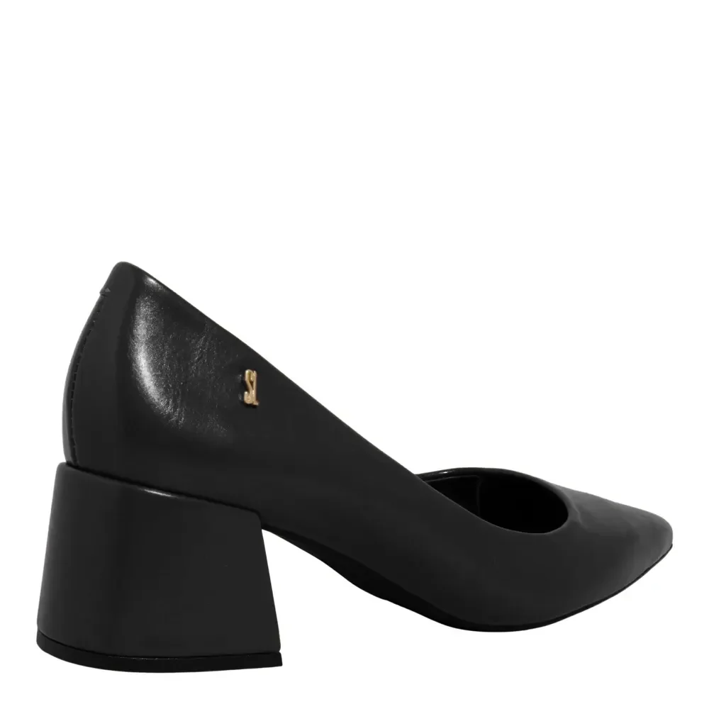 Scarpin Napa Madri Preto Bico Fino Salto Bloco - vista 2 de 2