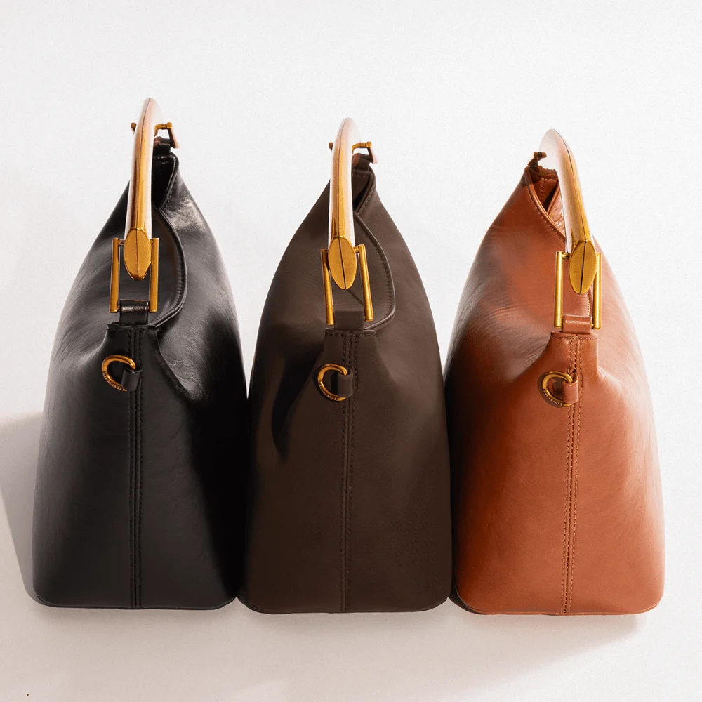 Bolsa Pequena Material Rustico Marrom Safari Alça Dupla - vista 7 de 7
