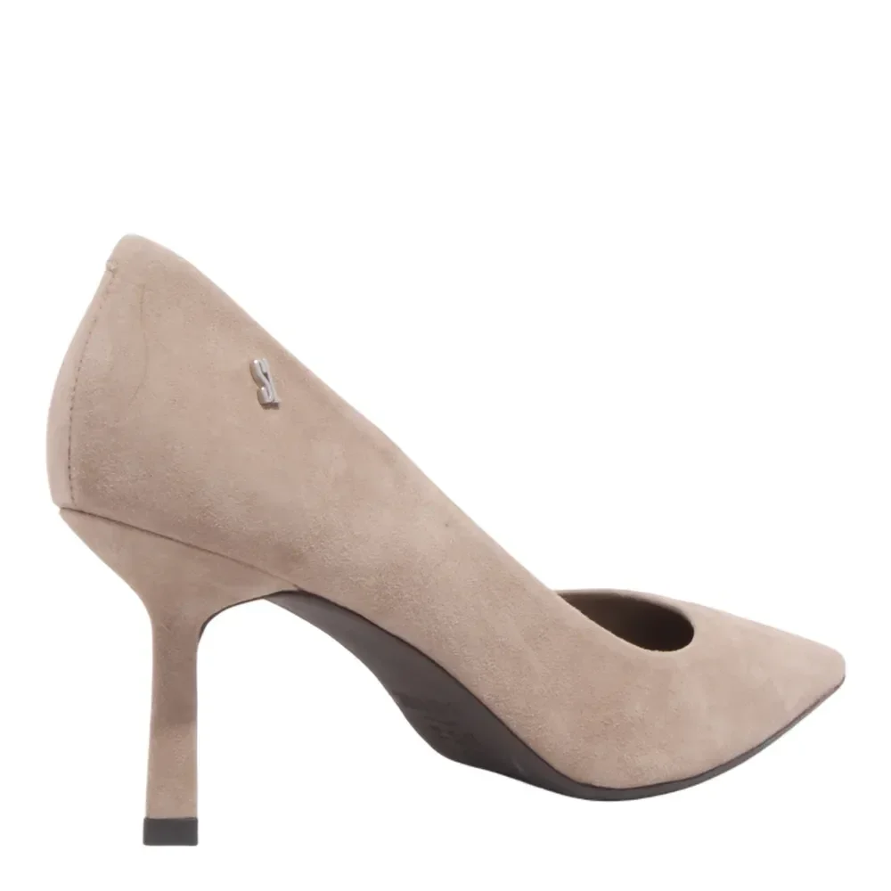 Scarpin Couro Camurça Bico Fino Cinza Fog - vista 3 de 3