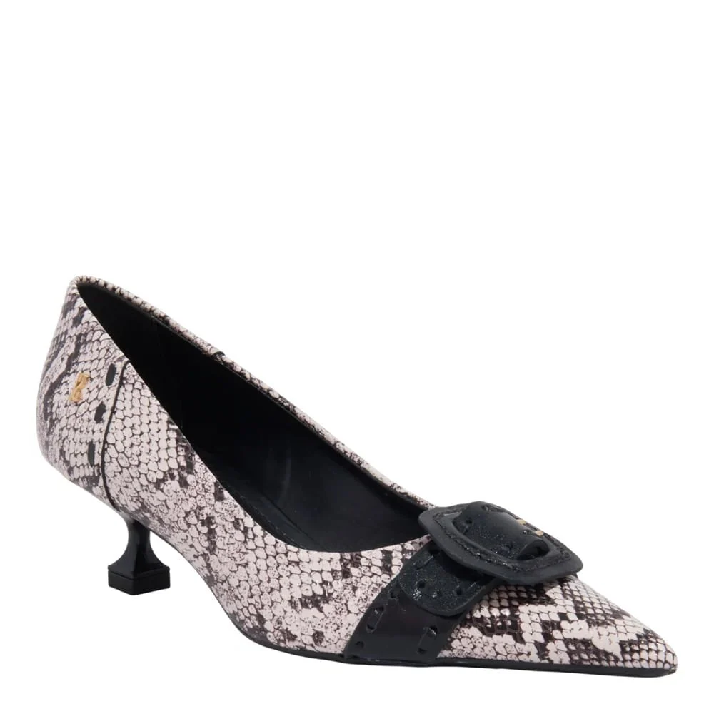 Mule Couro Salto Taça Animal Print Cobra - vista 2 de 3