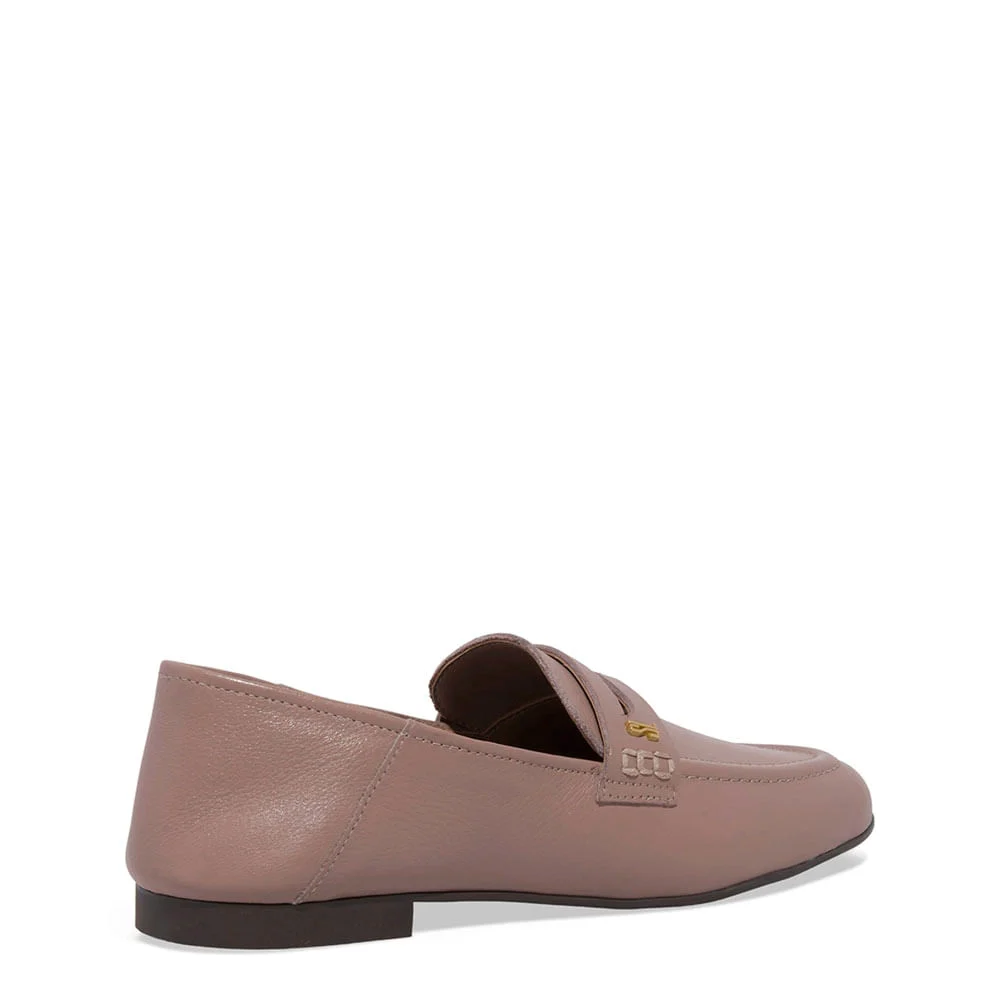 Mocassim Couro floater Bico Redondo Cinza Fog - vista 3 de 4