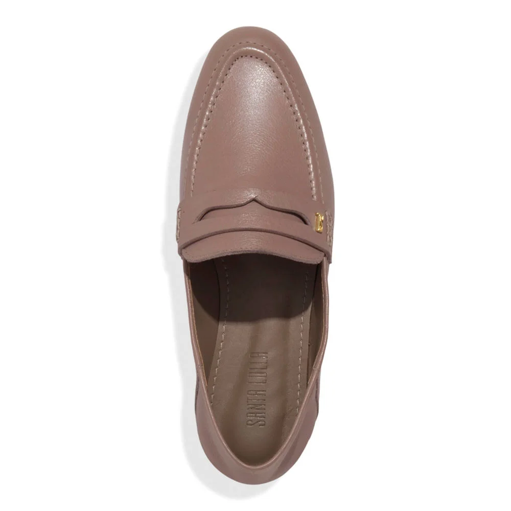 Mocassim Couro floater Bico Redondo Cinza Fog - vista 4 de 4