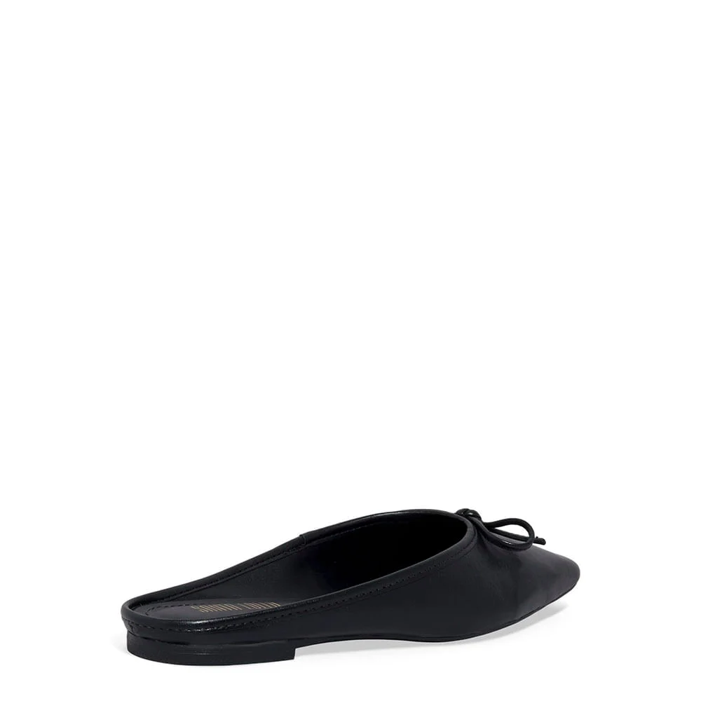 Mocassim Mule Couro Nobre Soft Preto - vista 3 de 4