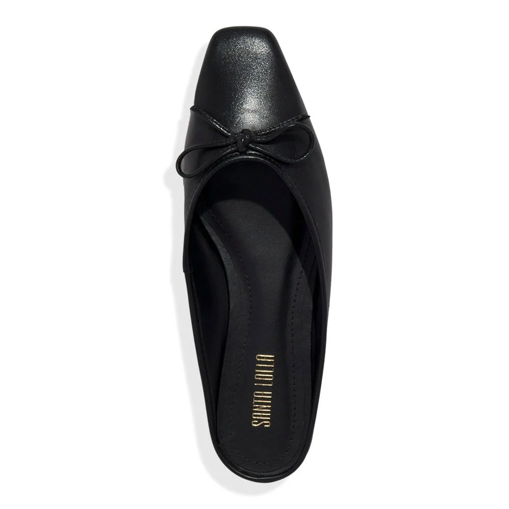 Mocassim Mule Couro Nobre Soft Preto - vista 4 de 4