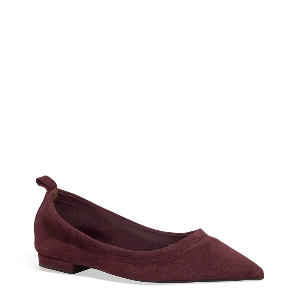 Sapatilha Couro Camurça Bico Fino Roxo Berry - vista 2 de 4