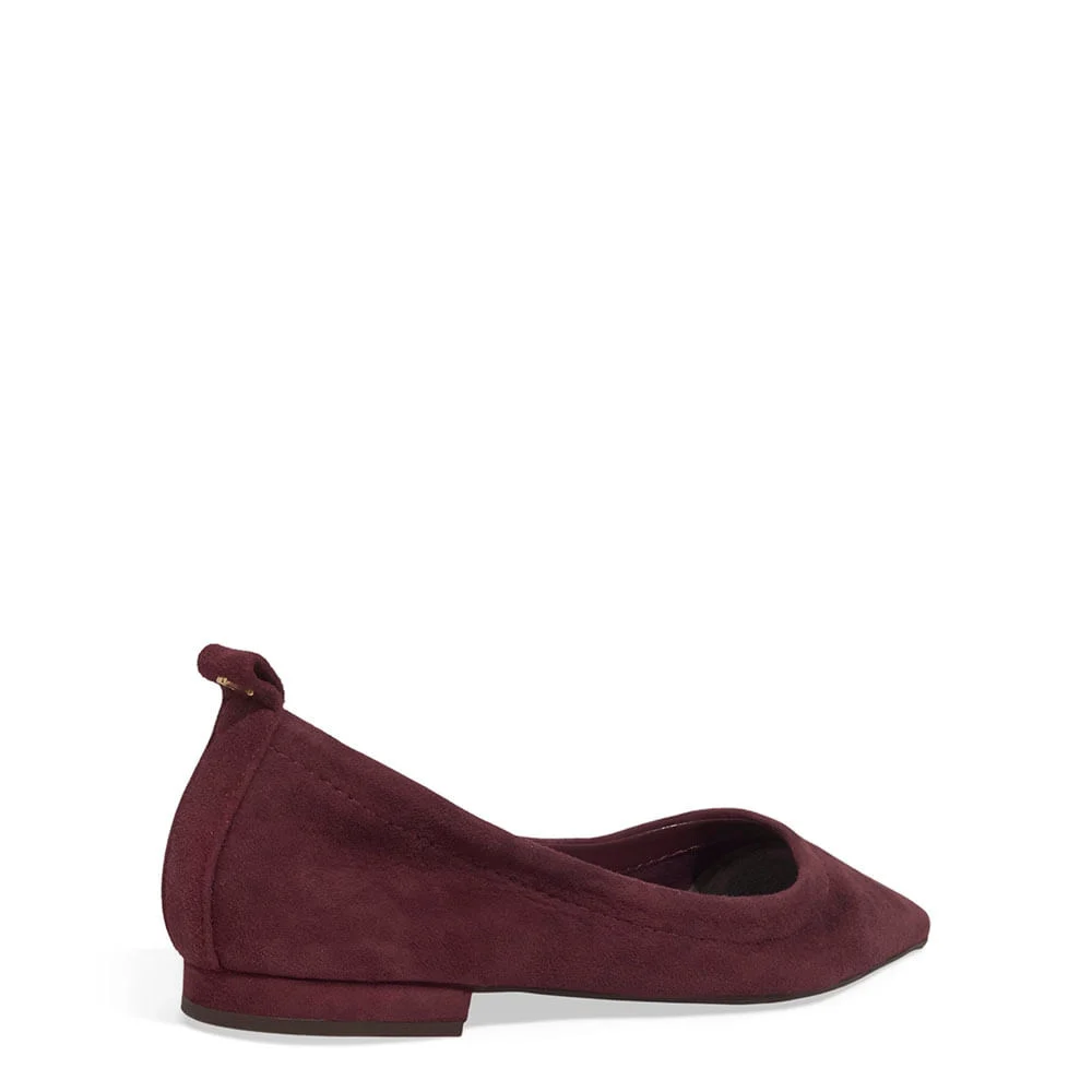 Sapatilha Couro Camurça Bico Fino Roxo Berry - vista 3 de 4