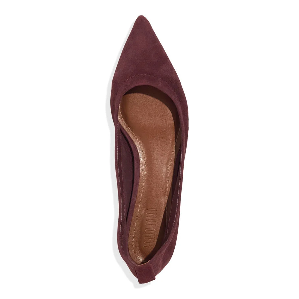 Sapatilha Couro Camurça Bico Fino Roxo Berry - vista 4 de 4