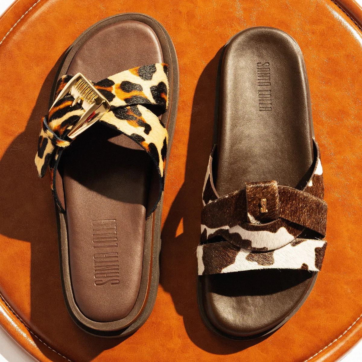 Papete Couro Pelo Fivela Maxi Animal Print Onça - vista 5 de 6