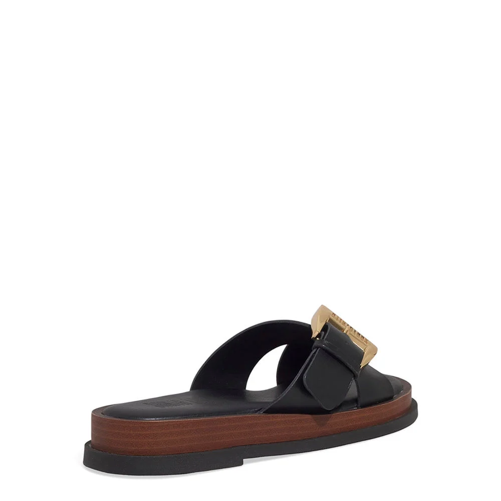 Papete Couro Nobre Soft Fivela Maxi Preta - vista 3 de 4