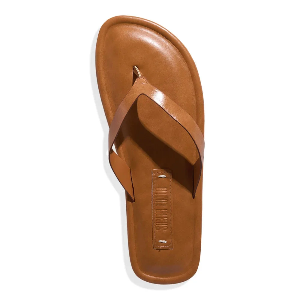Rasteira Thong Napa Madri Caramelo - vista 4 de 4