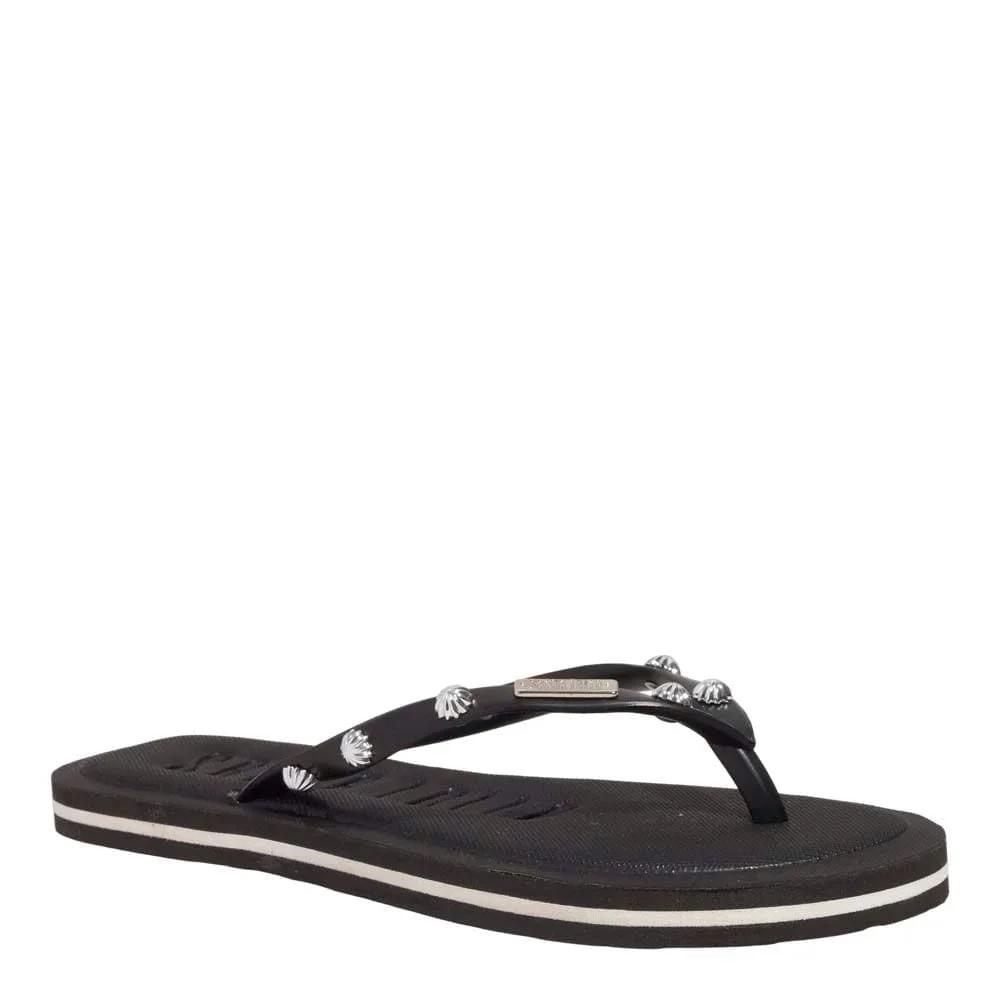Chinelo Flip Flop Tecido Tachas Preto - vista 2 de 4