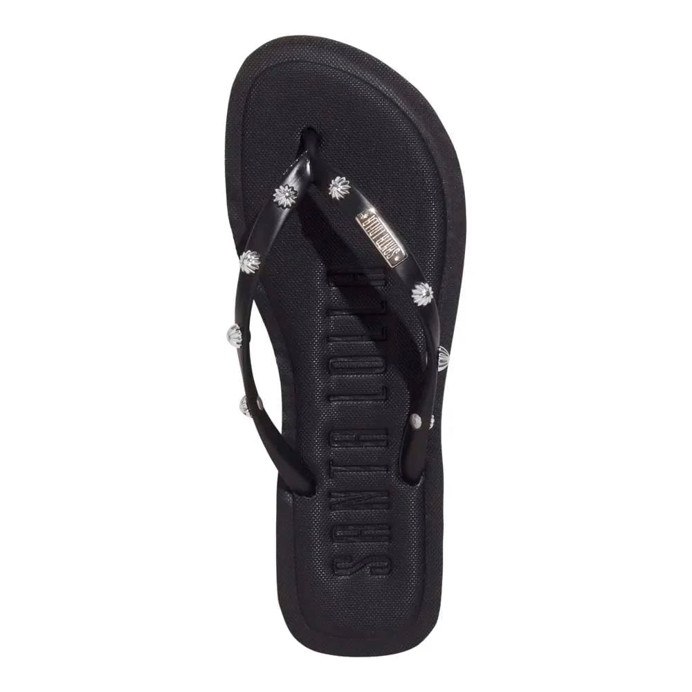 Chinelo Flip Flop Tecido Tachas Preto - vista 4 de 4
