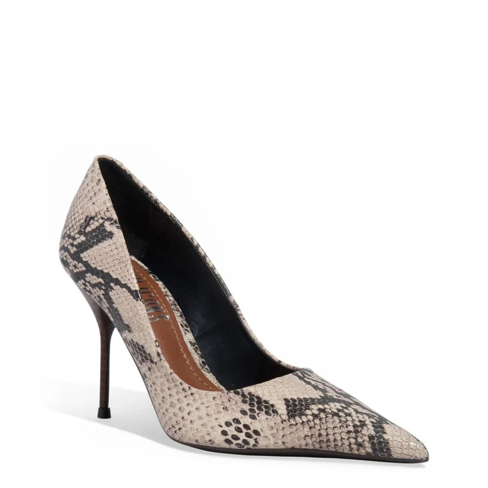 Scarpin Couro Estampa Animal Print Onça Bico Fino Salto Agulha - vista 2 de 3
