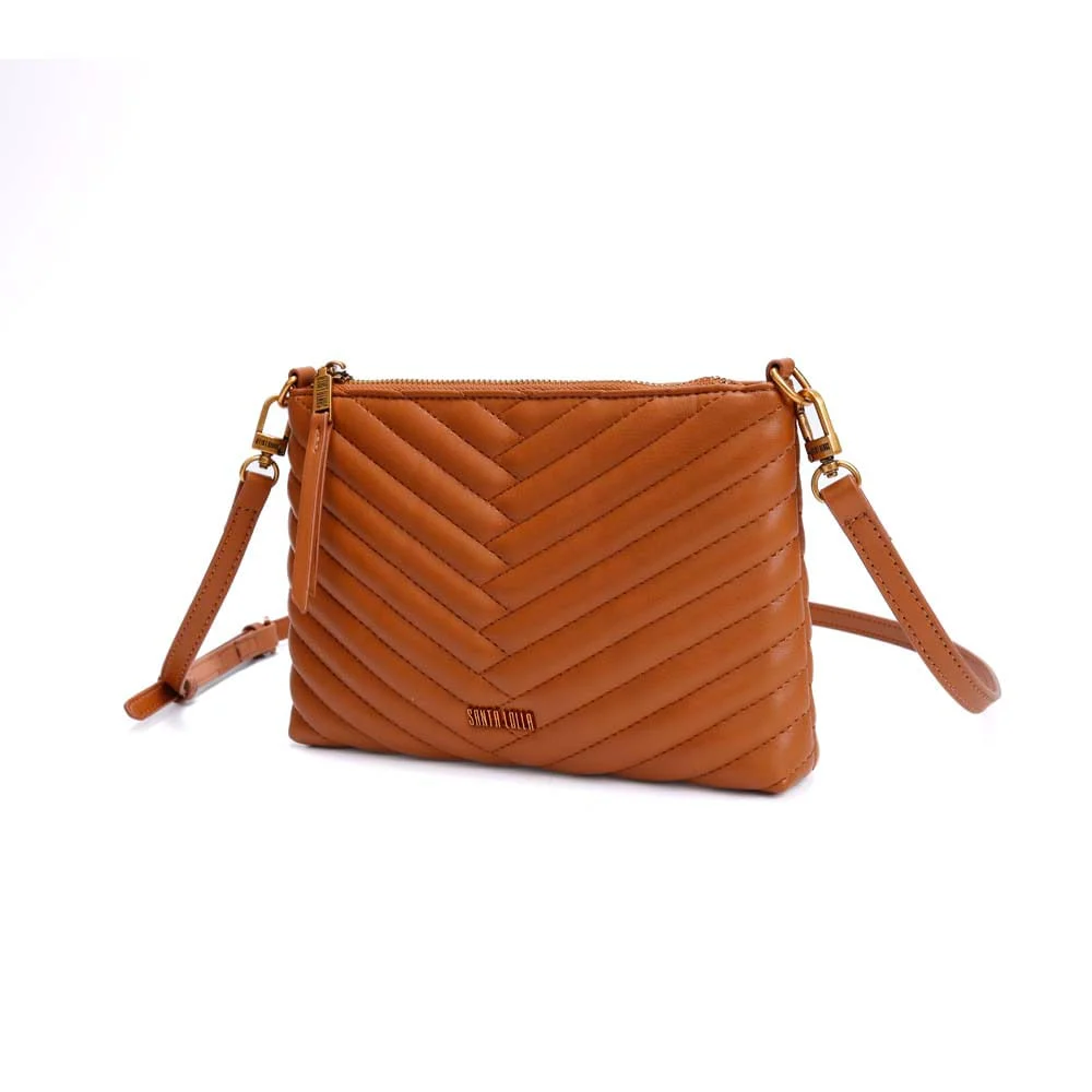 Bolsa Clutch Soft Caramelo Alça Transversal - vista 3 de 7