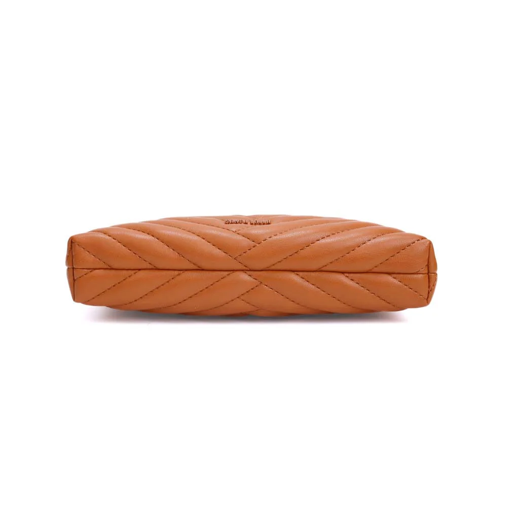 Bolsa Clutch Soft Caramelo Alça Transversal - vista 6 de 7