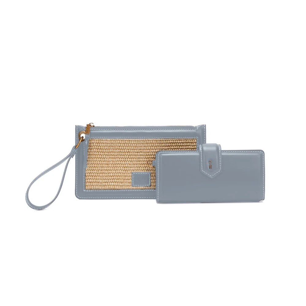 Kit Carteira e Clutch Soft Azul Acqua - vista 1 de 5