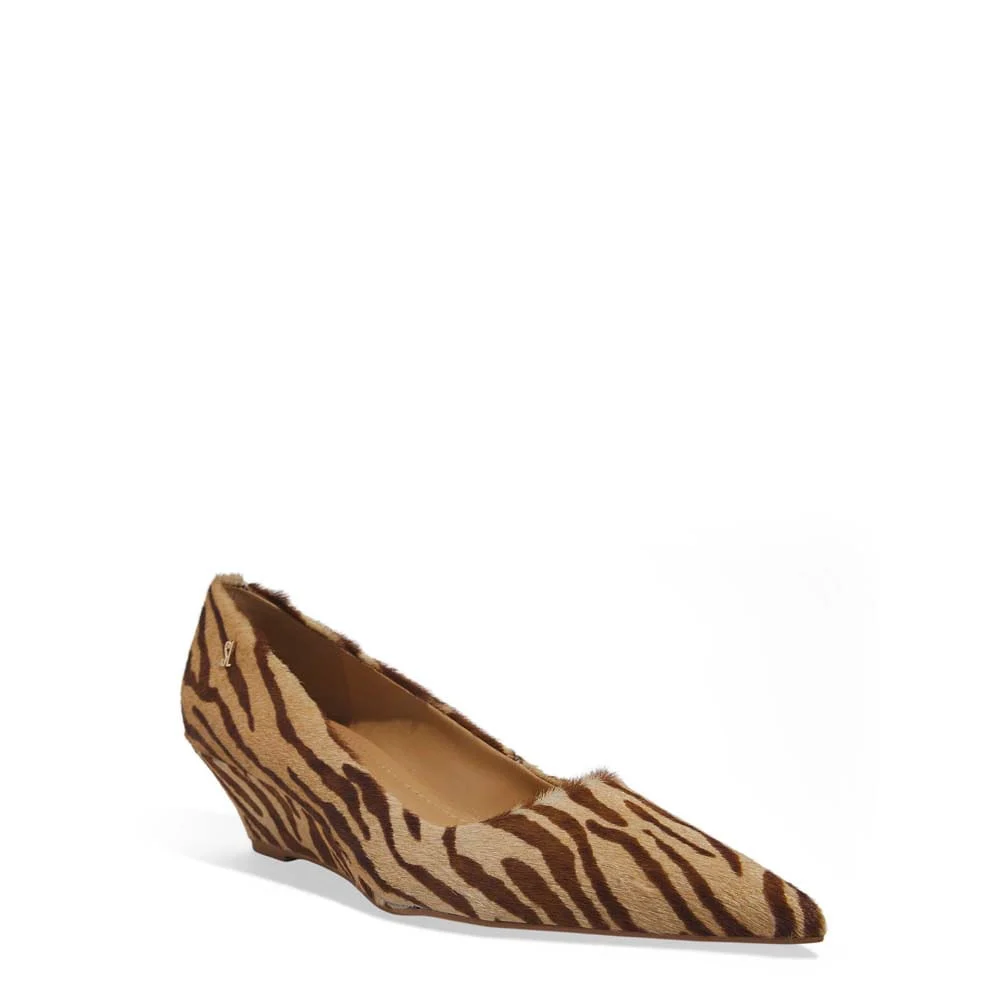 Scarpin Anabela Couro Pelo Animal Print Zebra - vista 2 de 3