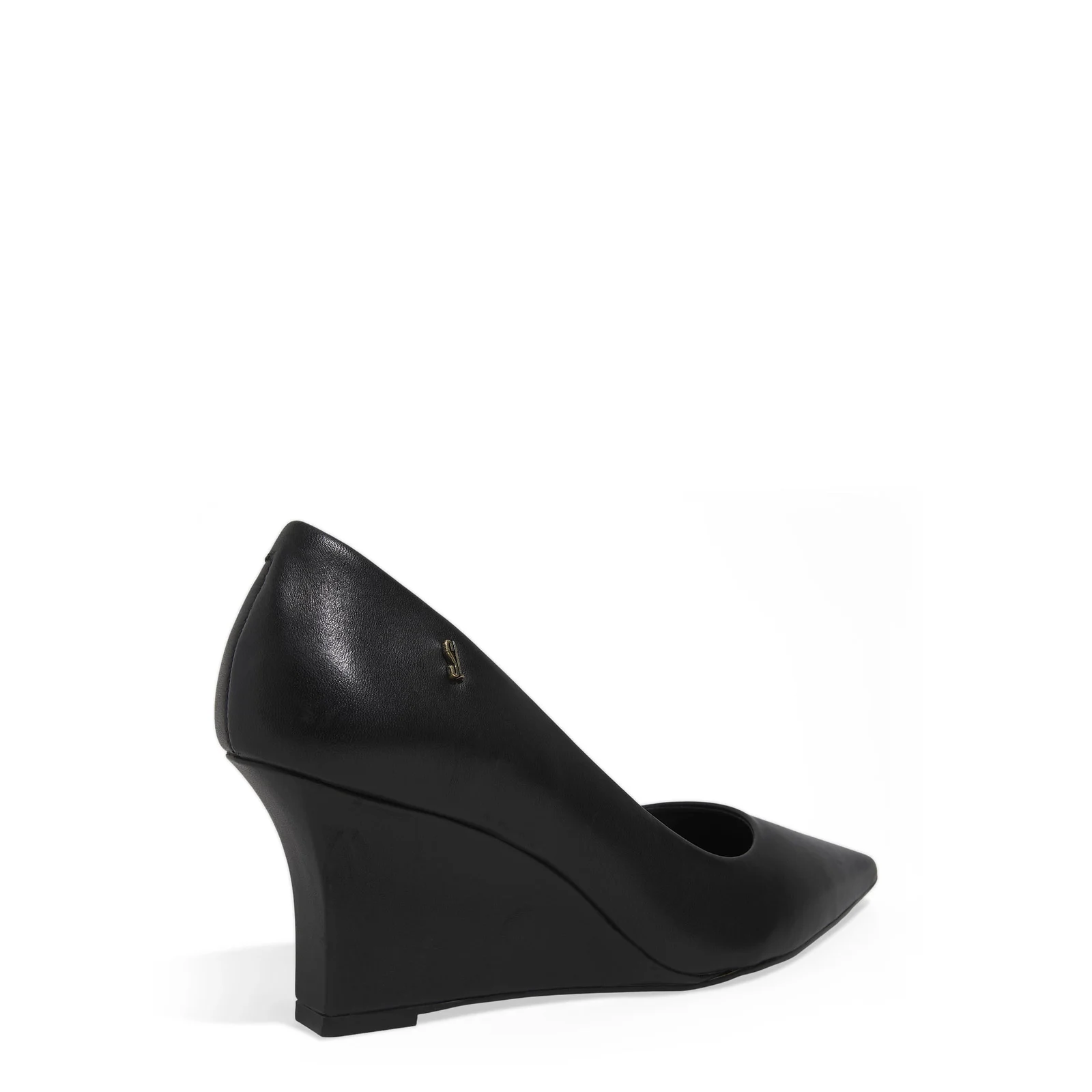 Scarpin Anabela Couro Pelica Soft Salto Médio Preto - vista 3 de 3