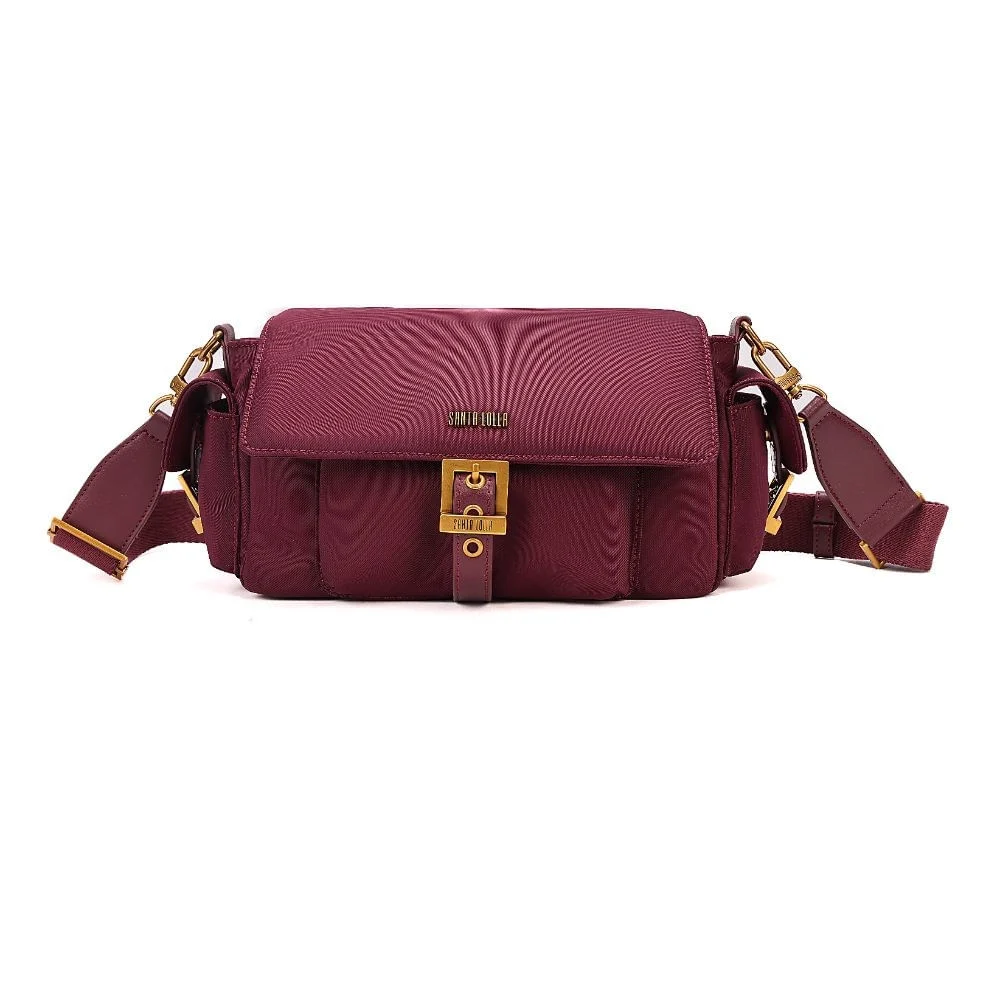 Bolsa Nylon Média Roxo Berry Fivela Transversal - vista 3 de 9