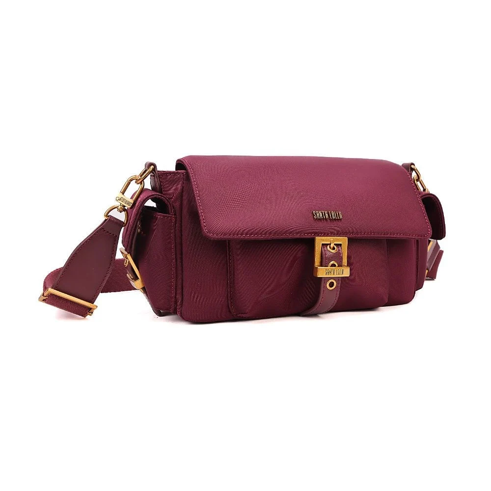 Bolsa Nylon Média Roxo Berry Fivela Transversal - vista 4 de 9