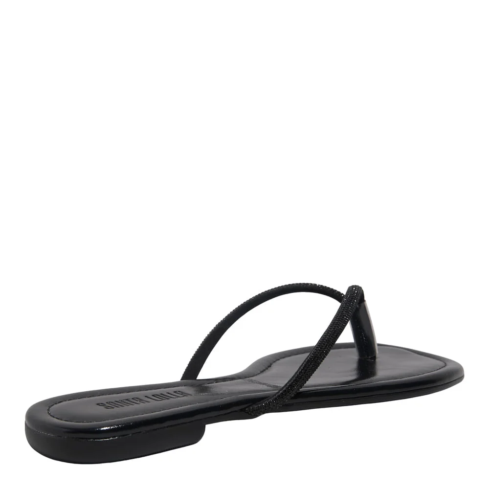 Rasteira Slim Napa Pu Preto Brilho - vista 4 de 5