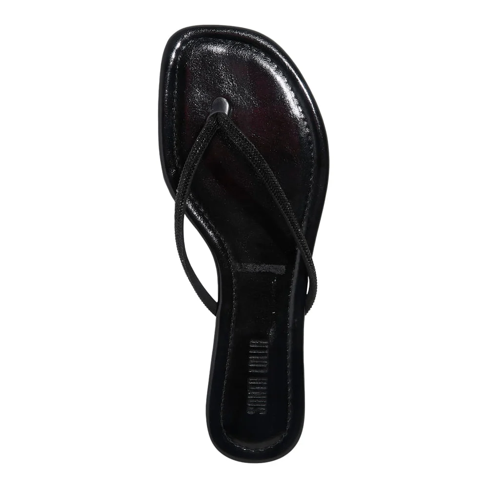Rasteira Slim Napa Pu Preto Brilho - vista 5 de 5