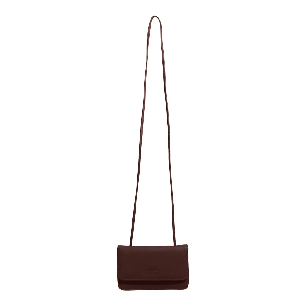 Bolsa Pequena Couro Soft Marrom Terracota Alça Transversal - vista 3 de 4