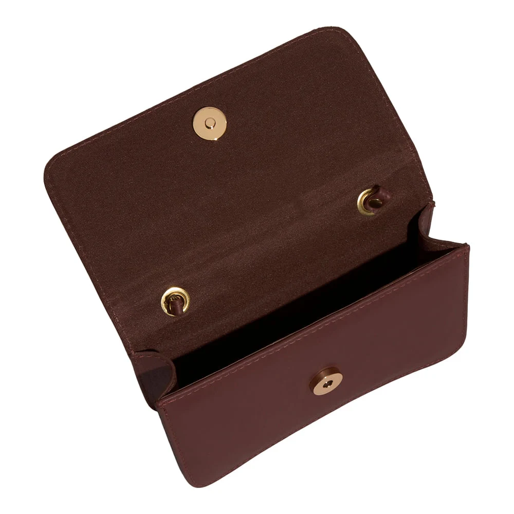 Bolsa Pequena Couro Soft Marrom Terracota Alça Transversal - vista 4 de 4