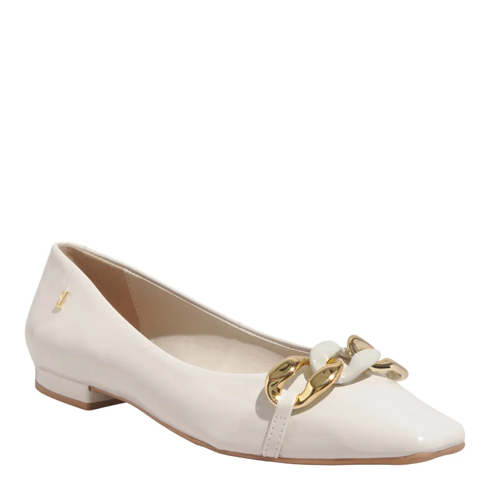 Sapatilha Verniz Anzeli Off White Bico Fino - vista 2 de 6
