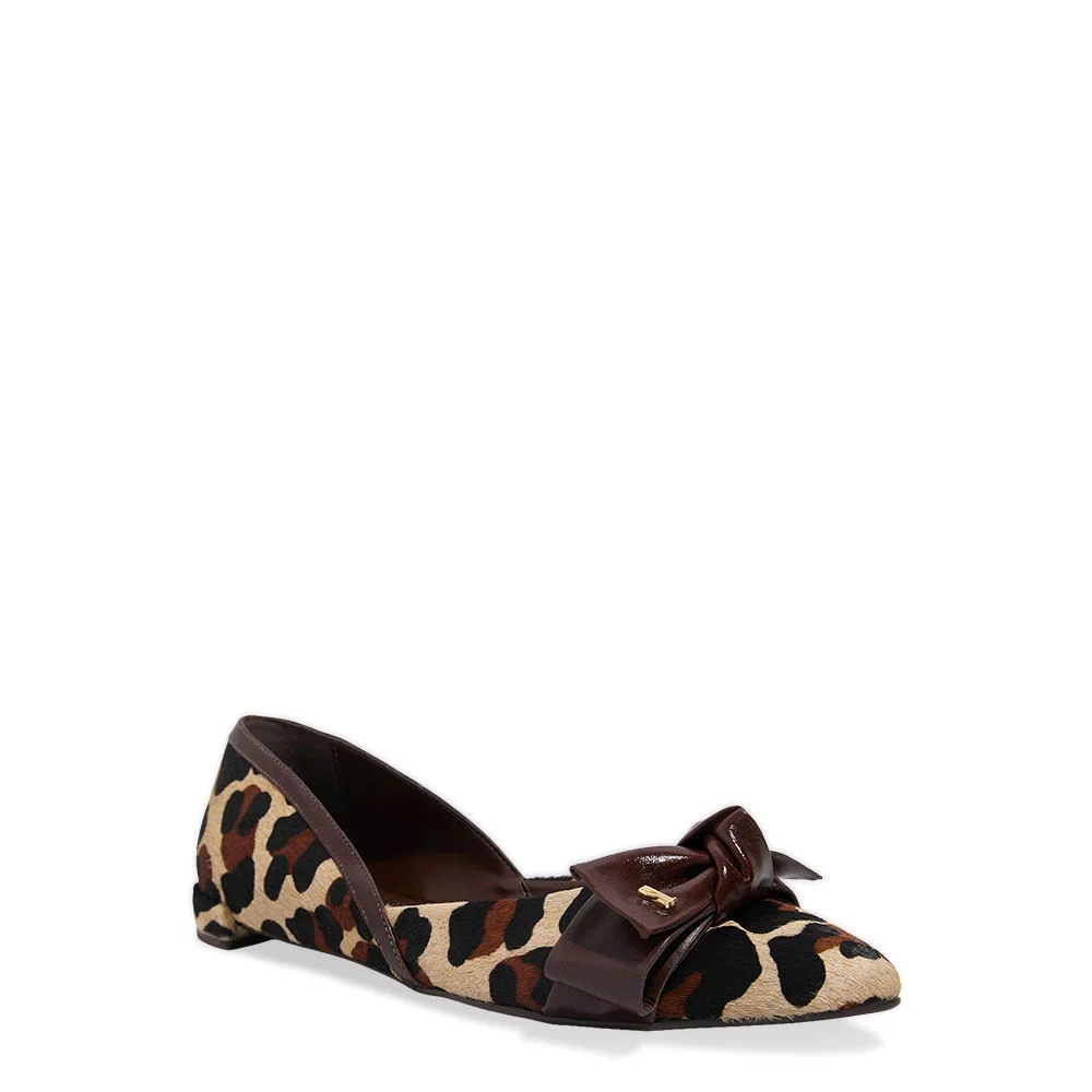 Sapatilha Laço Couro Pelo Animal Print Onça - vista 3 de 6