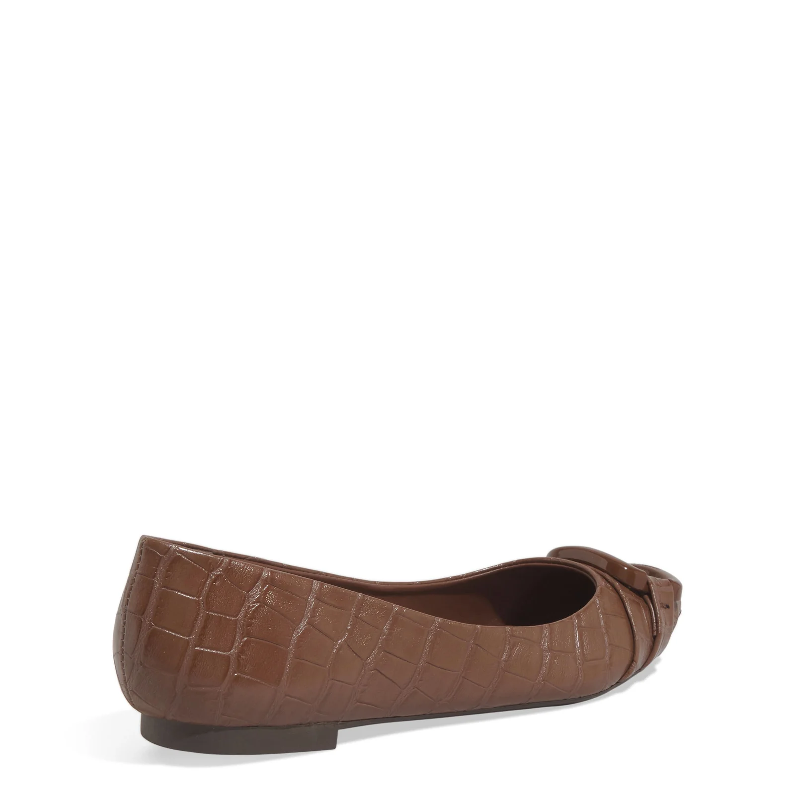 Sapatilha Croco Bico Fino Marrom Terra Fivela - vista 5 de 6