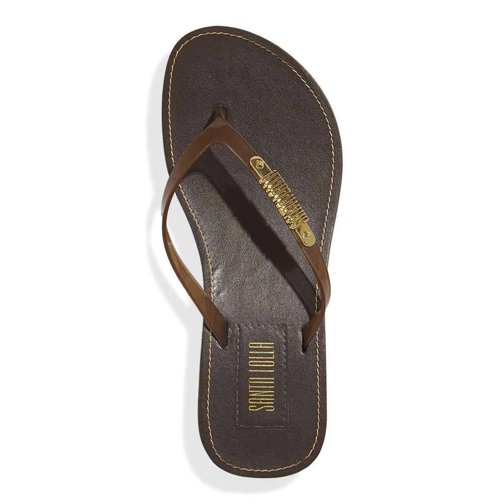 Chinelo Borracha Flip Flop flatform Marrom Cocoa - vista 4 de 6