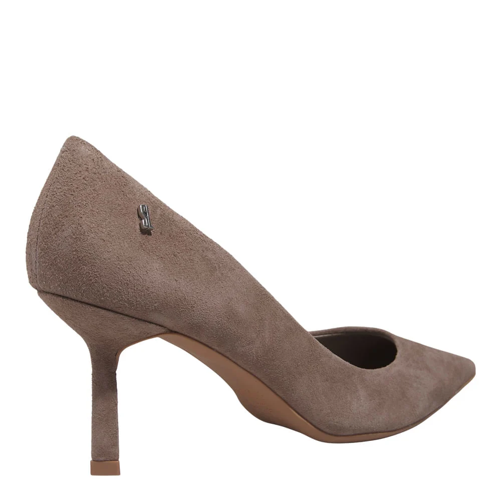 Scarpin Couro Camurça Premium Cinza Fog Bico Fino - vista 3 de 3