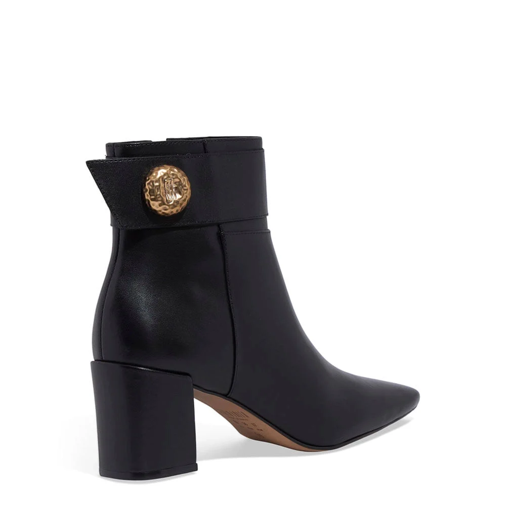 Bota Couro Nobre Preto Cano Baixo Metal - vista 3 de 3