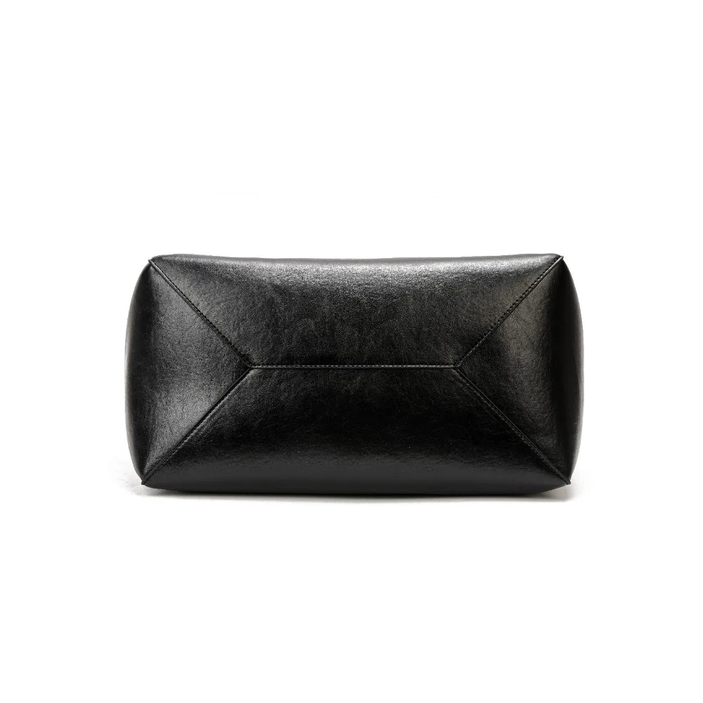 Bolsa Shopper Grande Rústico Preto Zíper - vista 6 de 9