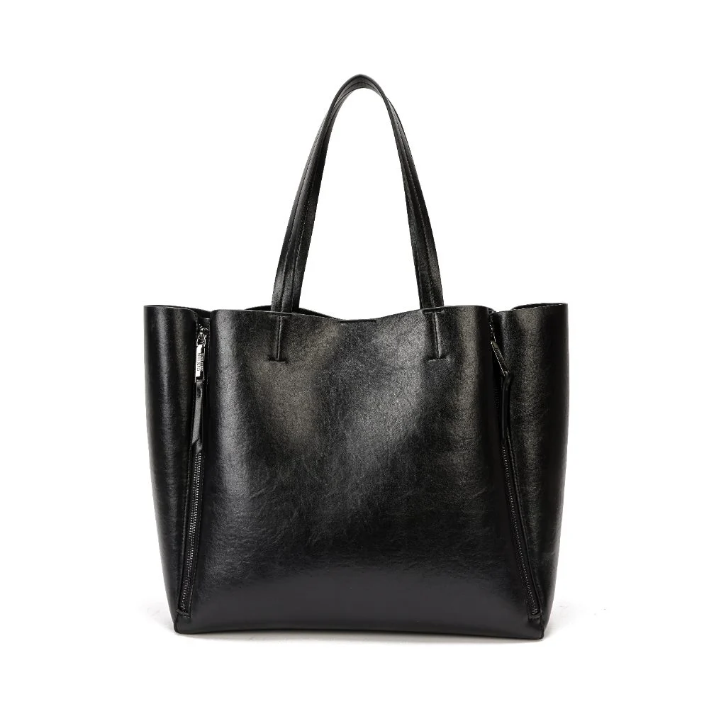 Bolsa Shopper Grande Rústico Preto Zíper - vista 9 de 9