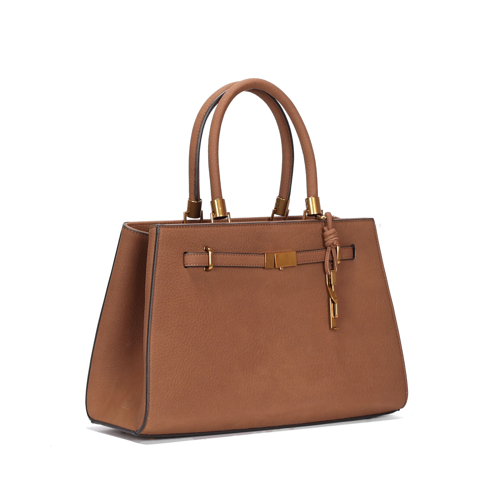 Bolsa Média Nobuck Alça Transversal Marrom Safari - vista 2 de 3
