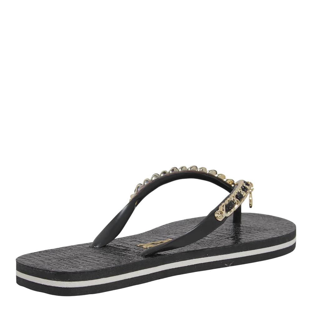 Chinelo Flip Flop Croco Corrente Preto - vista 2 de 5