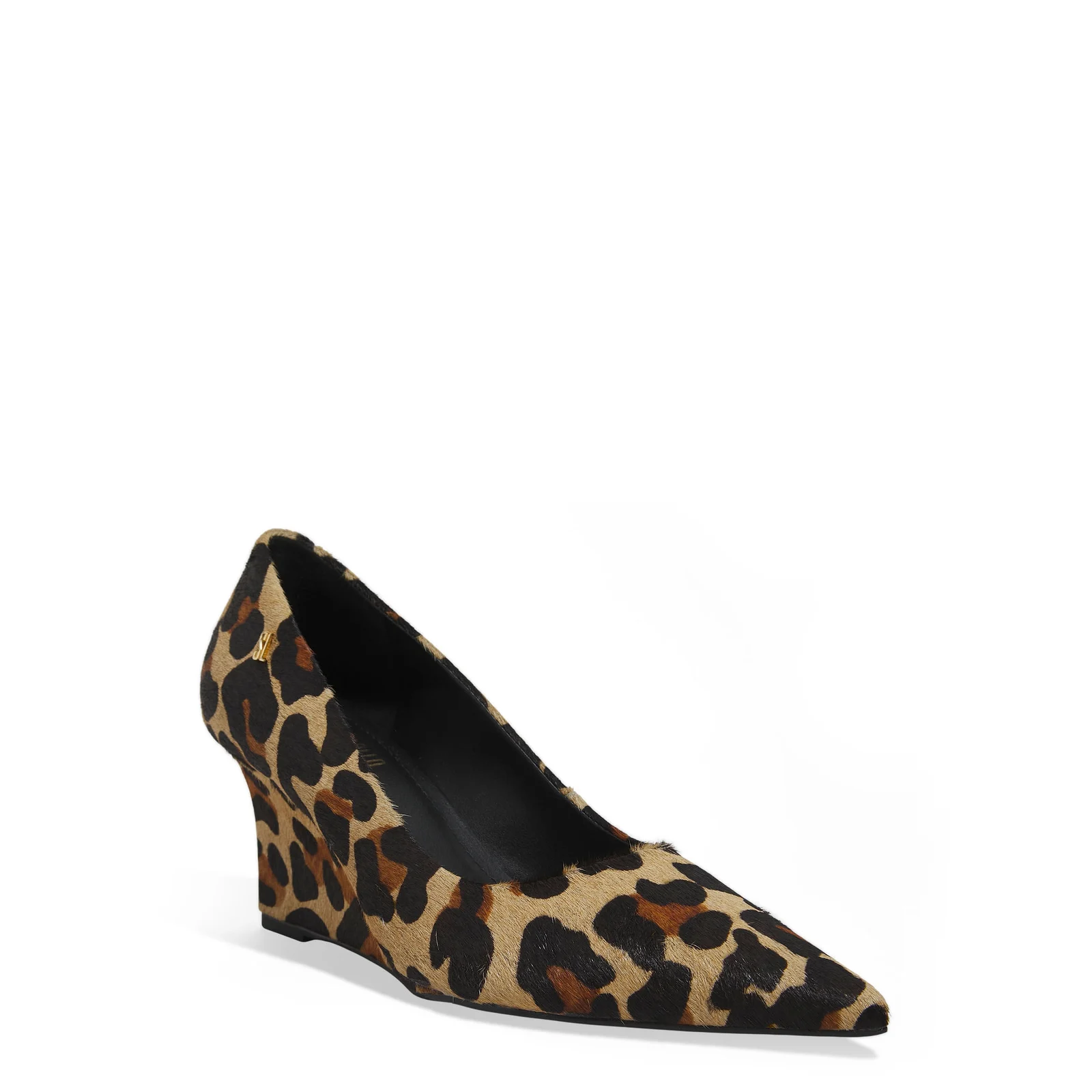 Scarpin Anabela Couro Pelo Animal Print Onça - vista 2 de 3