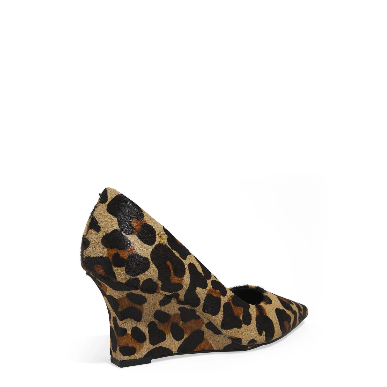 Scarpin Anabela Couro Pelo Animal Print Onça - vista 3 de 3