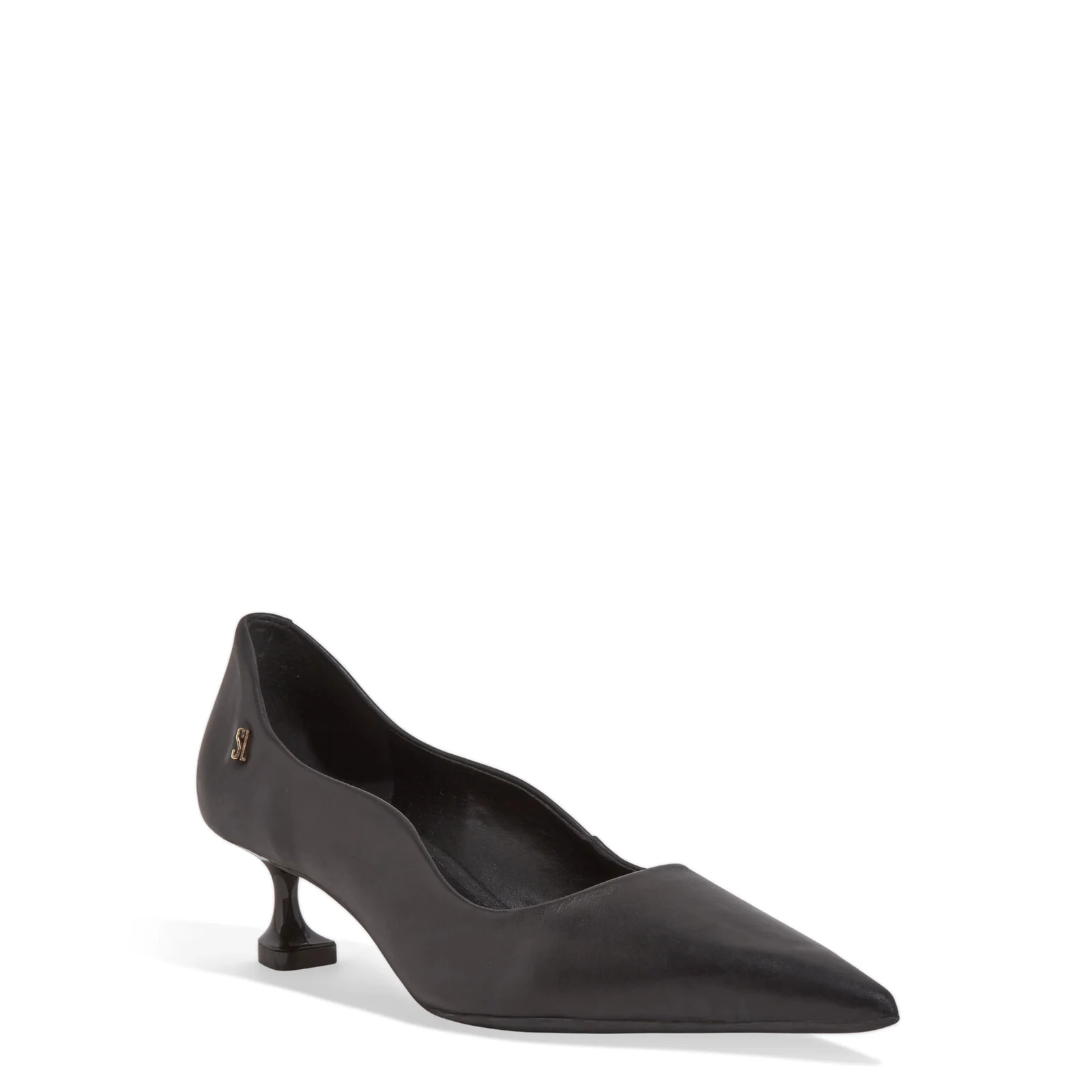 Scarpin Couro Pelica Salto Baixo Taça Preto - vista 2 de 3
