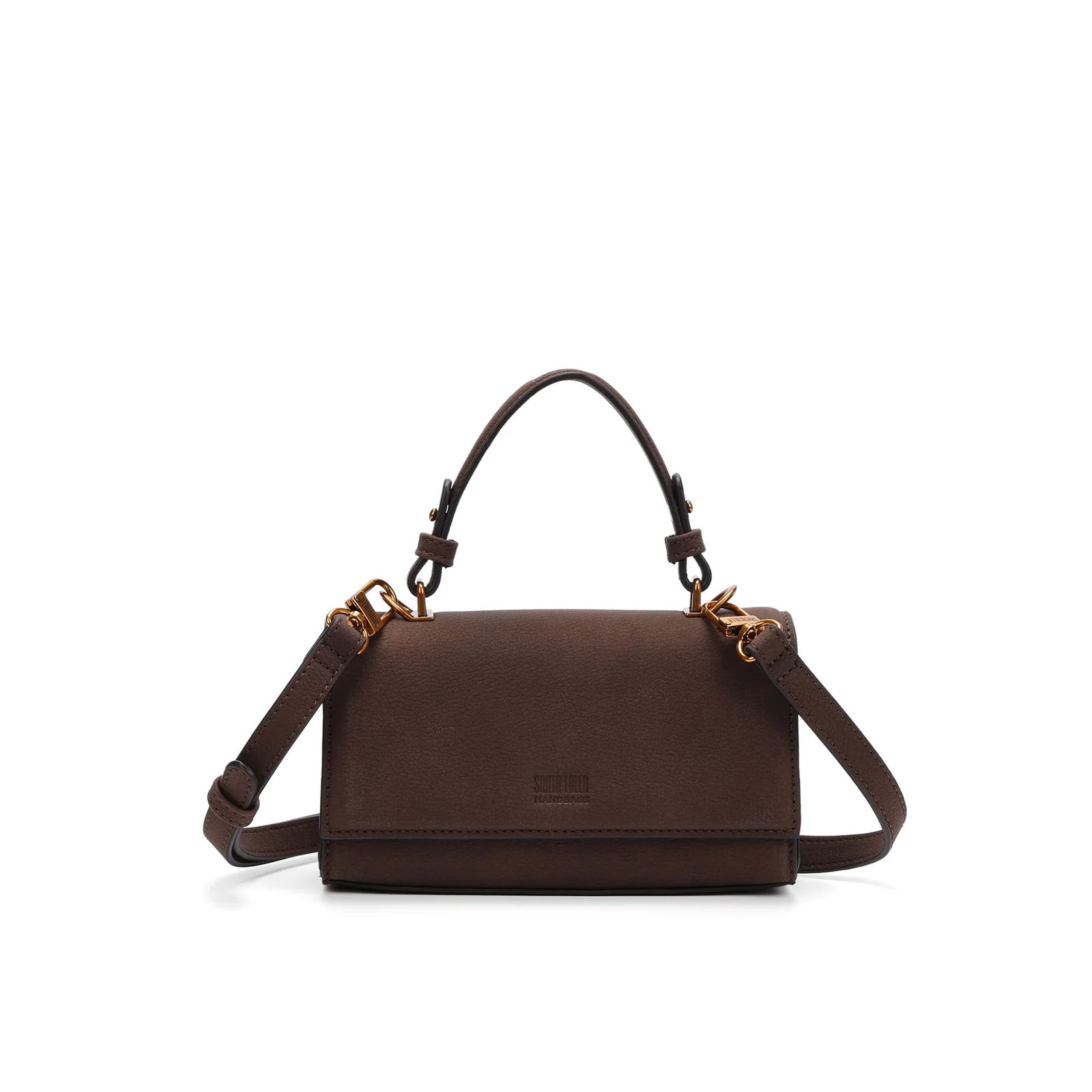 Bolsa Pequena Nobuck Estruturada Marrom Dark - vista 1 de 5