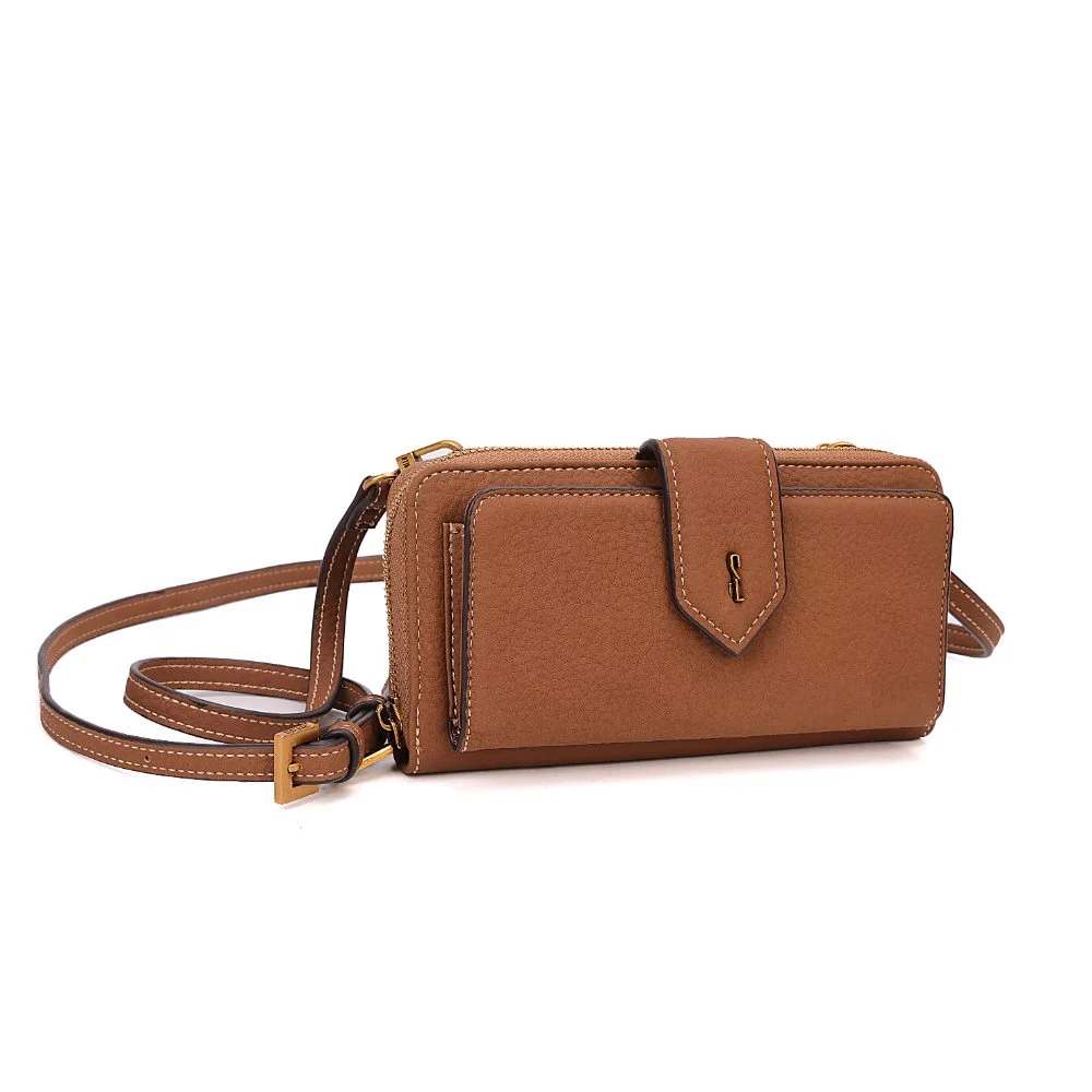 Bolsa Carteira Nobuck Marrom Safari Alça Transversal - vista 2 de 7