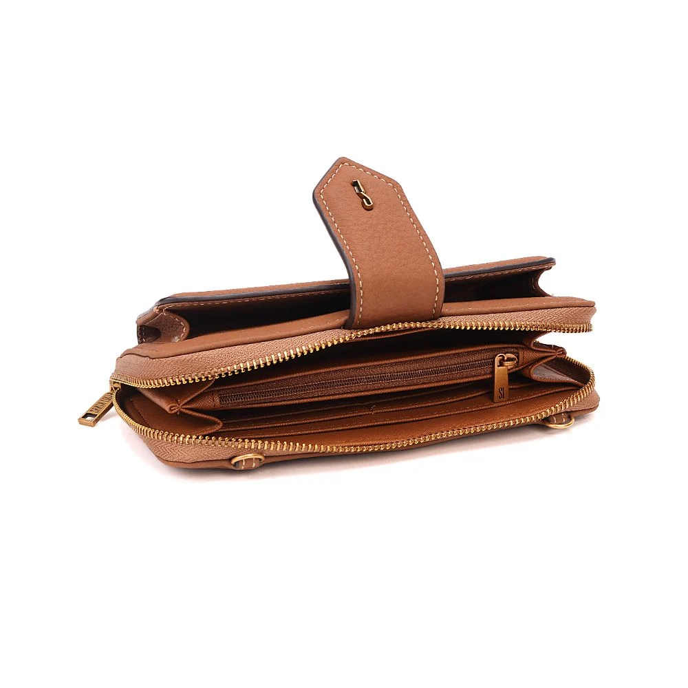 Bolsa Carteira Nobuck Marrom Safari Alça Transversal - vista 7 de 7