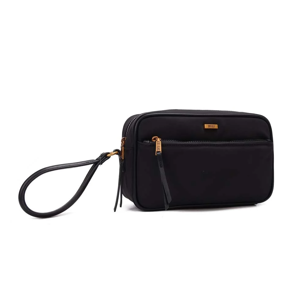Necessaire Média Nylon Preta Alça De Mão - vista 2 de 7