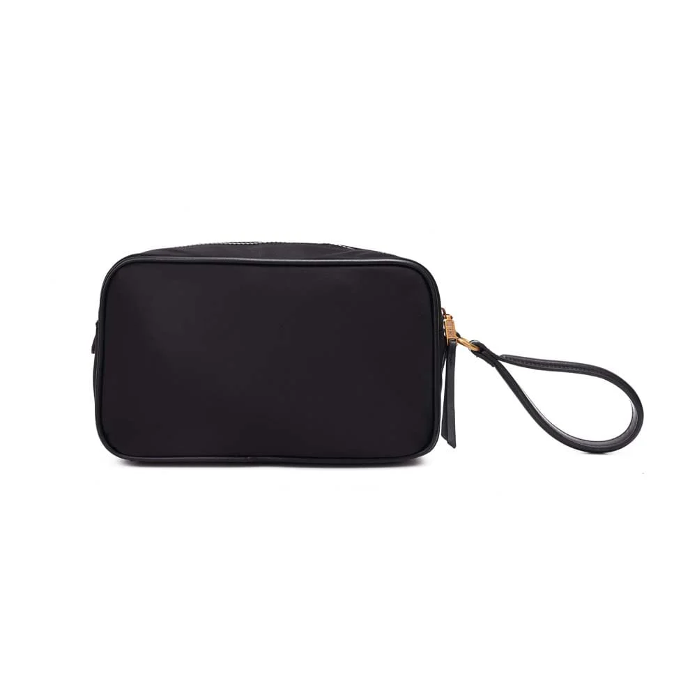 Necessaire Média Nylon Preta Alça De Mão - vista 5 de 7