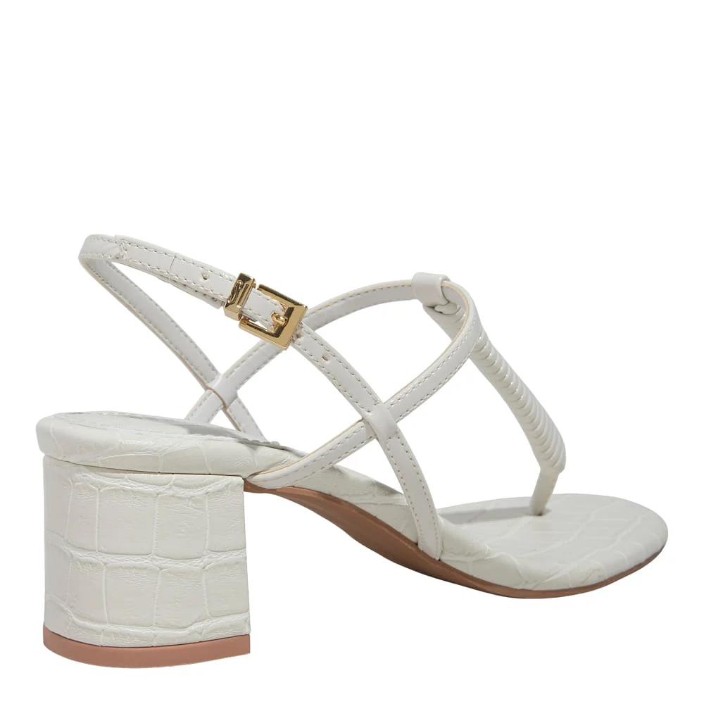 Sandália Verniz Anzeli Off White Salto Bloco Baixo - vista 3 de 3