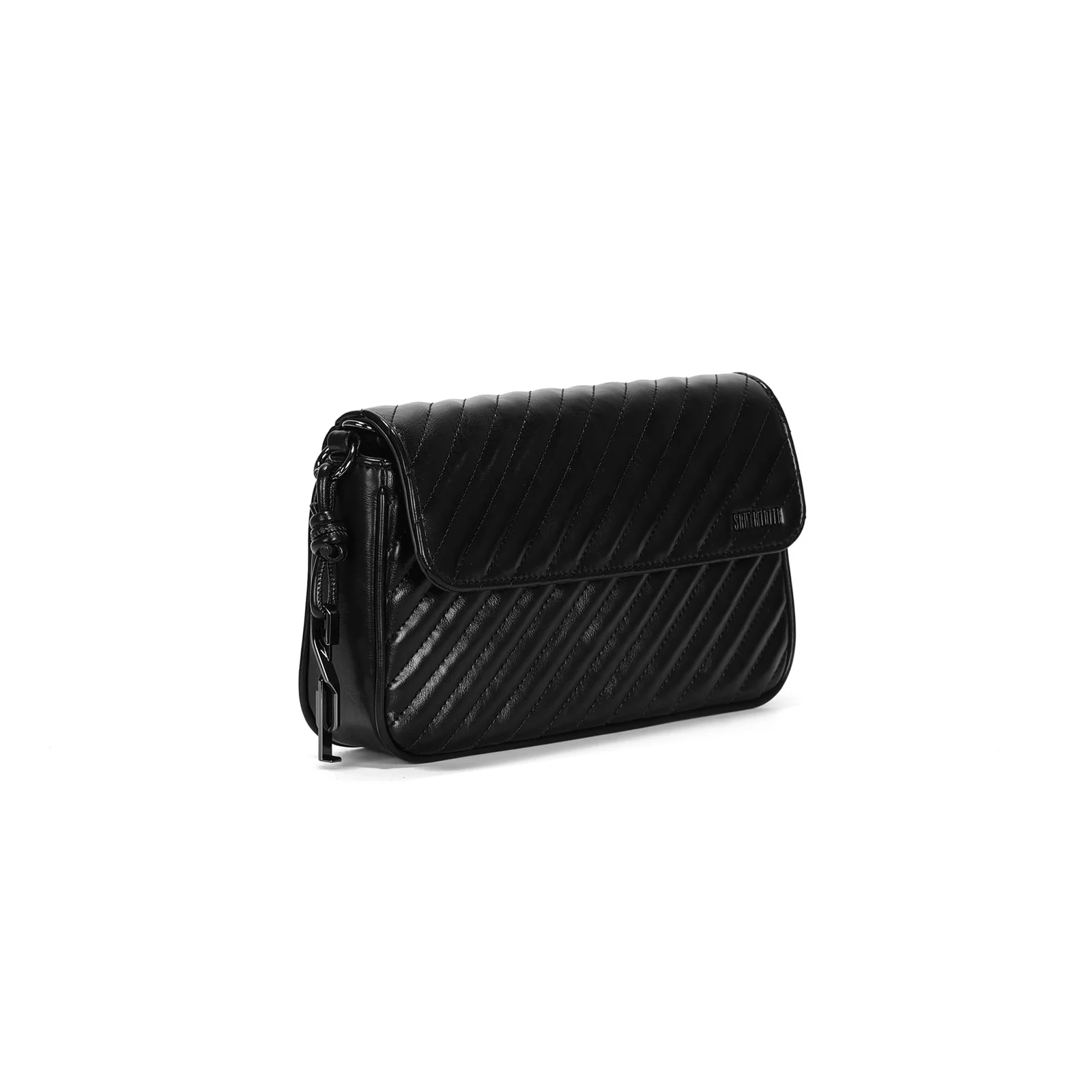 Bolsa Média Soft Matelassê Preto Alça Corrente - vista 2 de 3