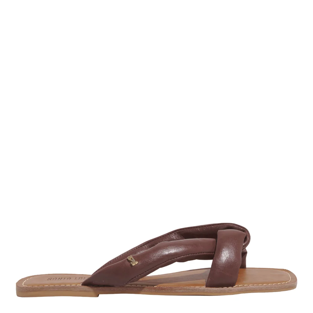 Rasteira Couro Nobre Soft Marrom Dark Cocoa - vista 1 de 5